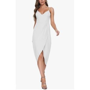 Backless spaghetti strap maxi cocktail party dress